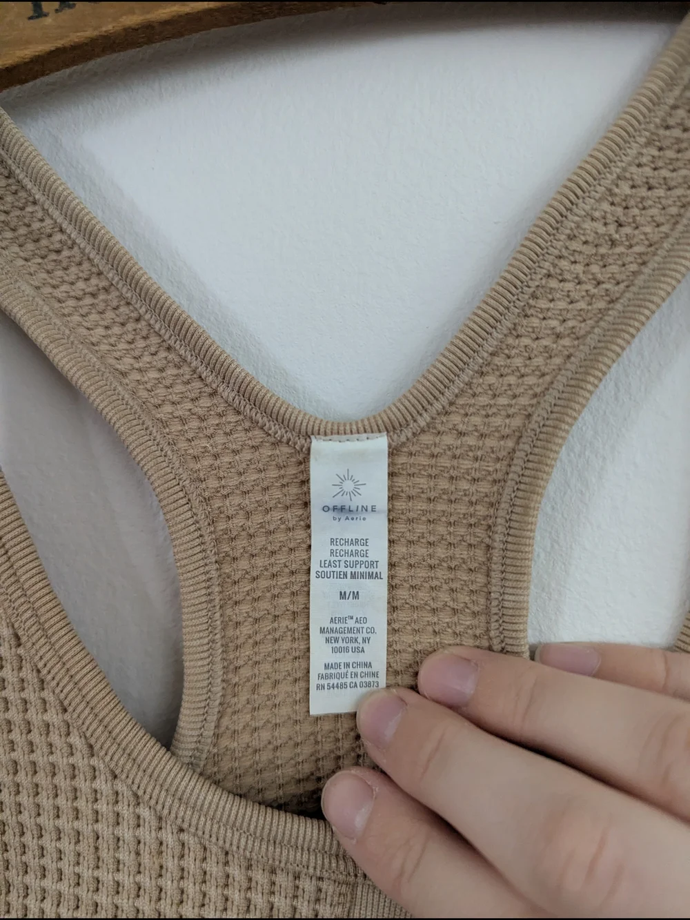 Aerie Offline Waffle Knit Tank Sports Bra/ Racerback Crop Top